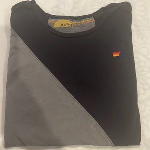 Aviator nation kids r shirt half black half grey